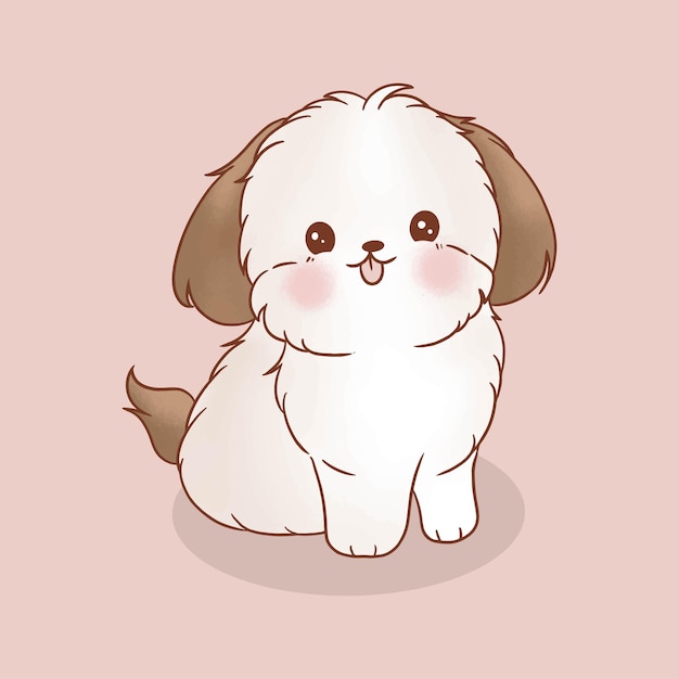 Cute dog cartoon illustration