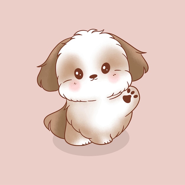 Cute dog cartoon illustration