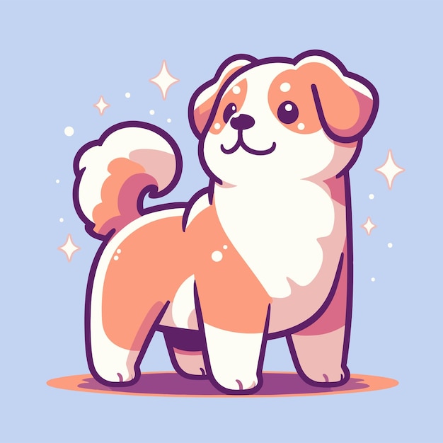 cute dog cartoon style illustration