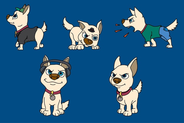 cute dog character cartoon style