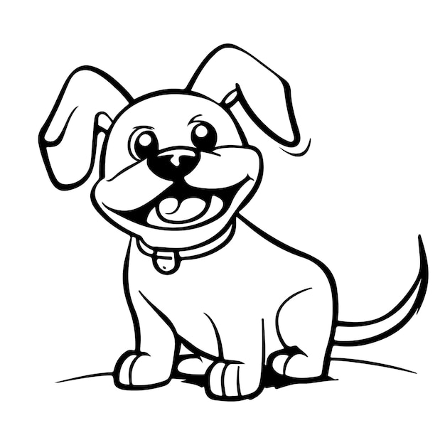 cute dog for coloring book