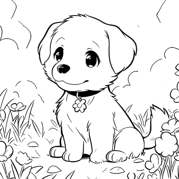 Cute Dog Coloring page