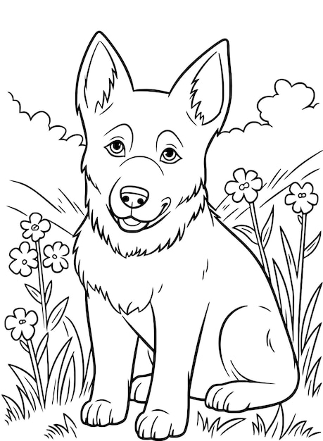 Cute Dog Coloring page