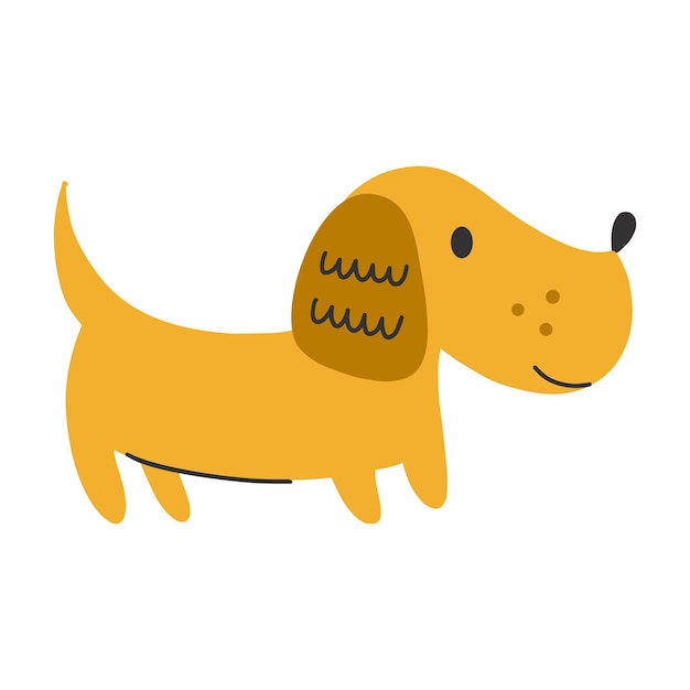 Cute dog in doodle style Vector illustration Pet Hand drawn art