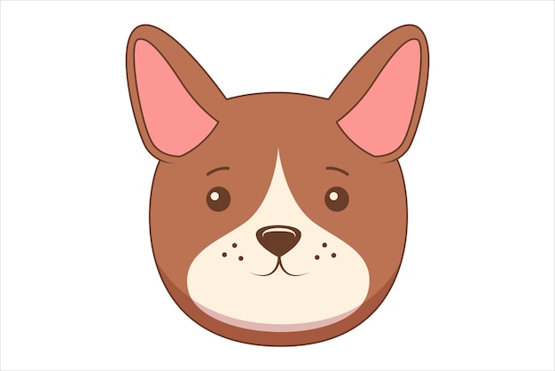 Vector cute dog flat sticker design