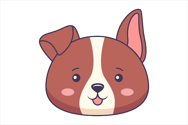 Cute Dog Flat Sticker Design