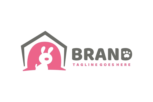 cute dog house logo