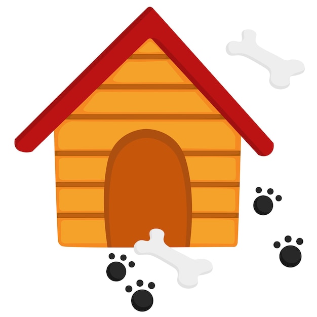 Cute Dog House Vector Clipart