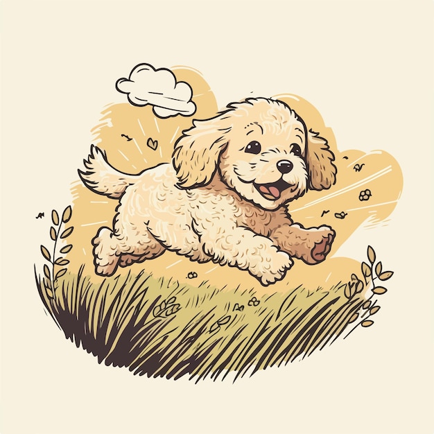 Cute dog illustration Cartoon