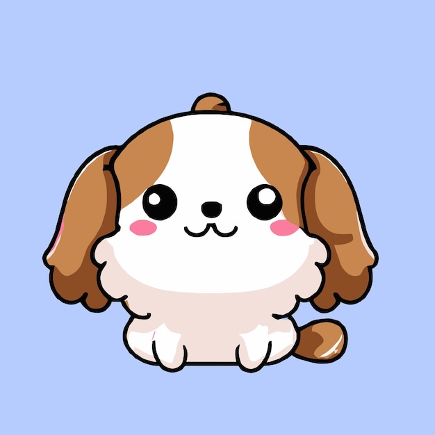 Cute Dog illustration Dog kawaii chibi vector drawing style Dog cartoon