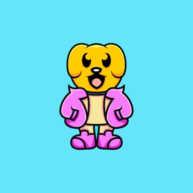 Cute dog illustration in modern dress cartoon style