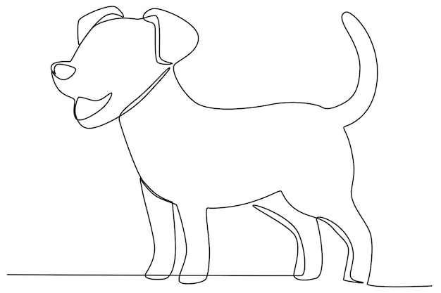 A cute dog is happily looking at his friend Urban pet oneline drawing