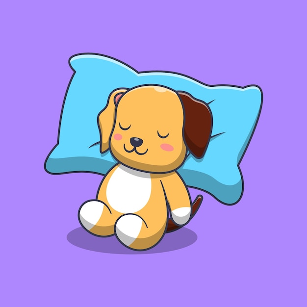 Cute dog is sleeping cartoon illustration