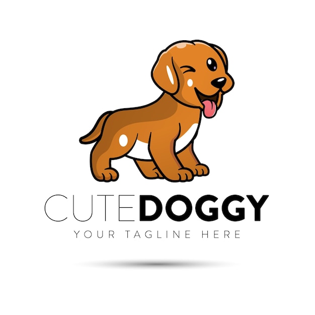 Cute Dog Logo Design Cartoon Dog