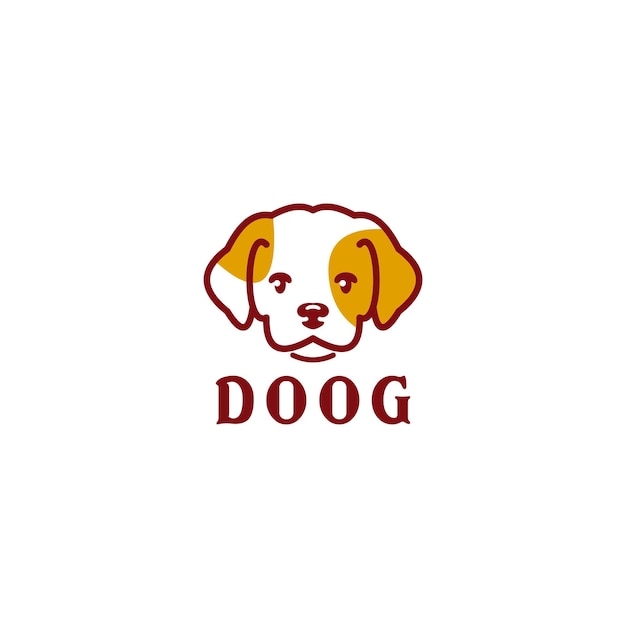 Cute dog logo icon design template luxury premium vector