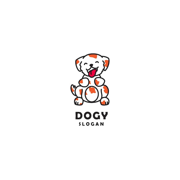 Cute dog logo icon design template luxury premium vector