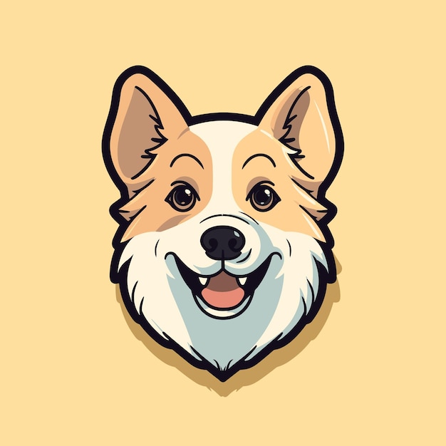 Cute dog logo vector sticker