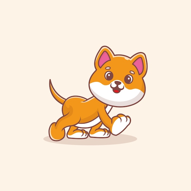 Cute dog mascot illustration cartoon premium vector