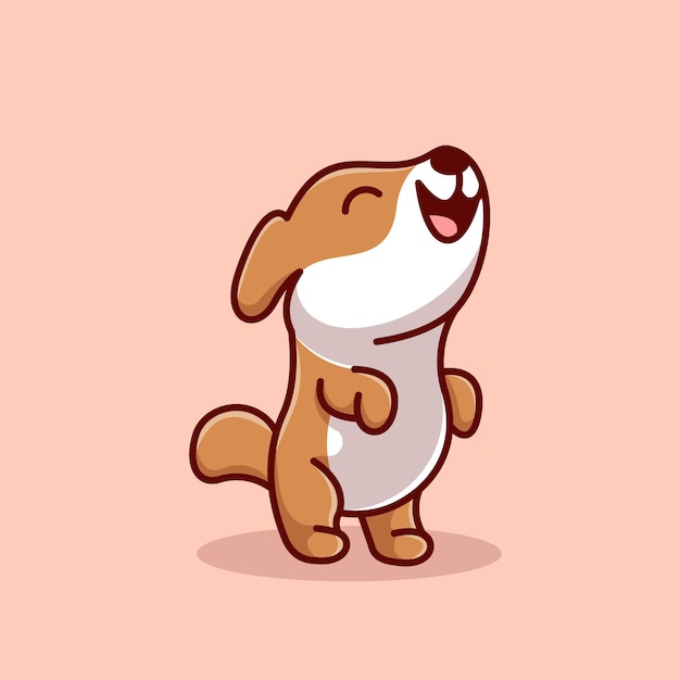 cute dog mascot illustration vector icon