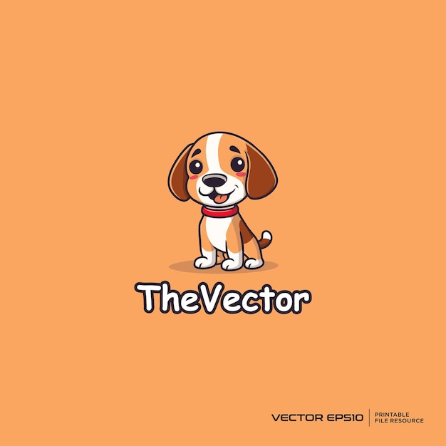 Cute dog mascot vector logo character cartoon illustration eps10