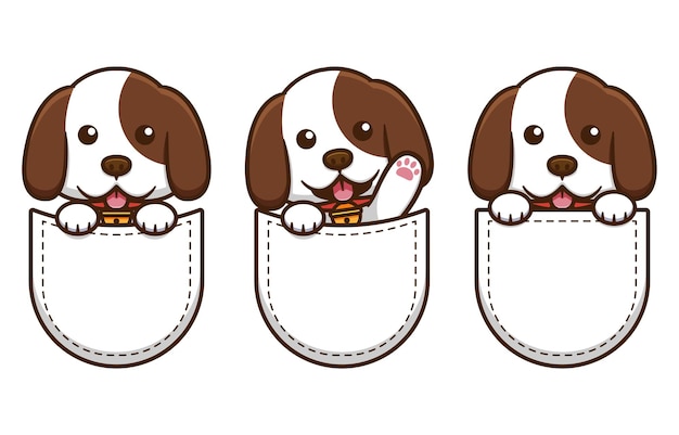 cute dog in the pocket   design