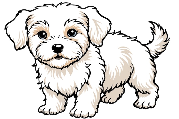 Vector cute dog puppie collection isolated on a white background