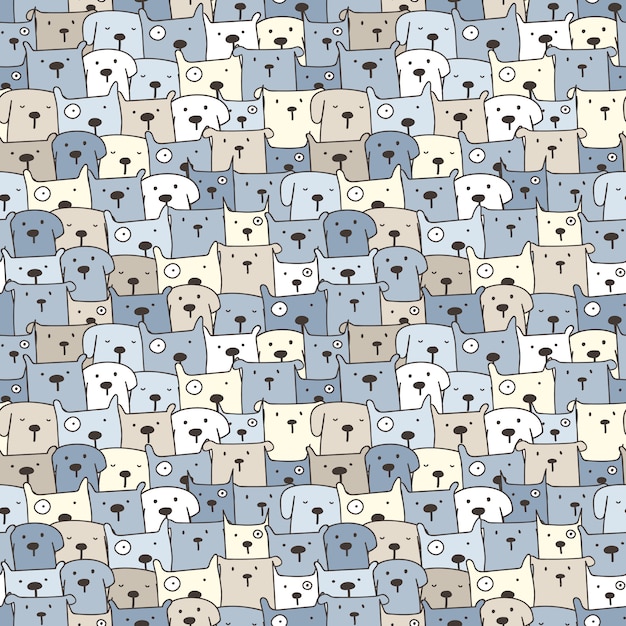 Cute dog seamless pattern background