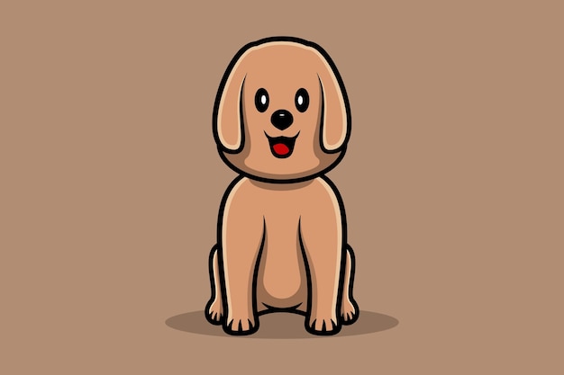 Cute dog sitting vector icon illustration. Animal nature icon design concept.