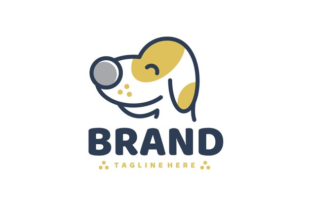 cute dog smile logo