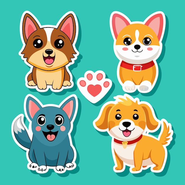 Cute Dog Stickers Adorable Cartoon Dogs Perfect for Kids