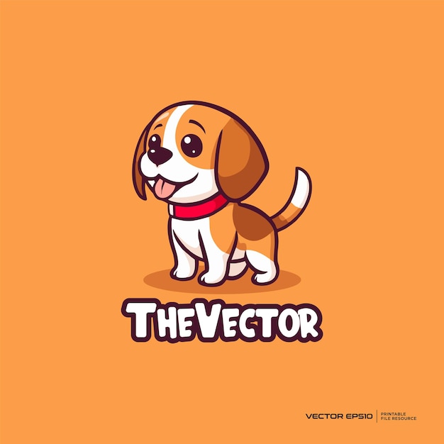 Cute dog vector logo character cartoon illustration eps10