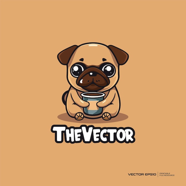 Cute dog vector logo character cartoon illustration eps10