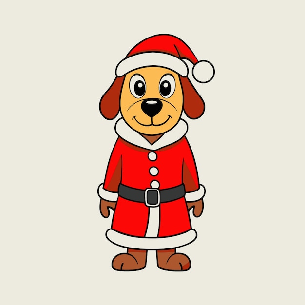 cute dog with santa cloths vector illustration cartoon