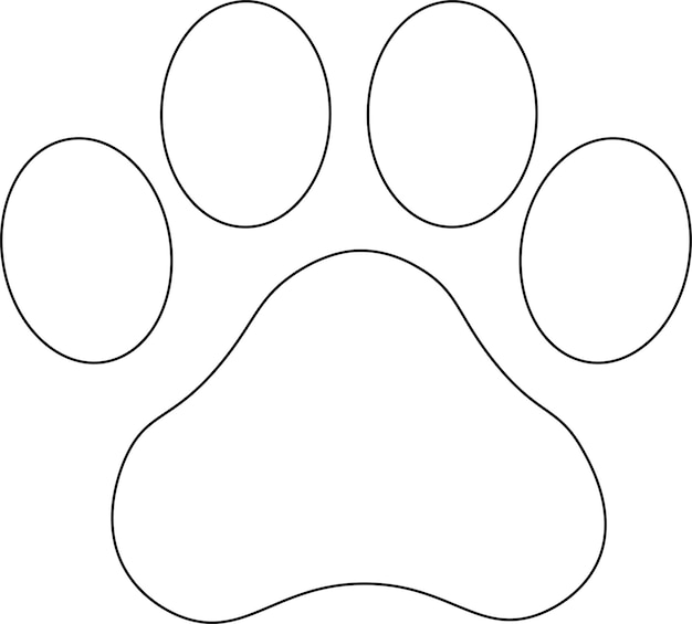 Cute dogs footprint Vector animals silhouette Pet icon on a white background Logo sticker