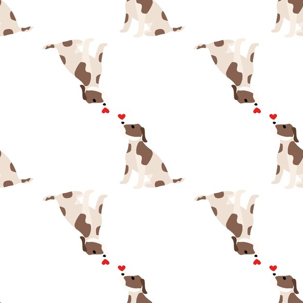 Cute dogs Jack Russell Terrier Fanny animals Vector hand drawn seamless pattern Perfect for baby