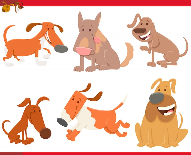 Cute Dogs or Puppies Pet Animal Characters Set