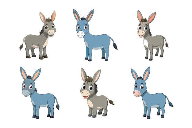 Vector cute donkey cartoon vector illustration