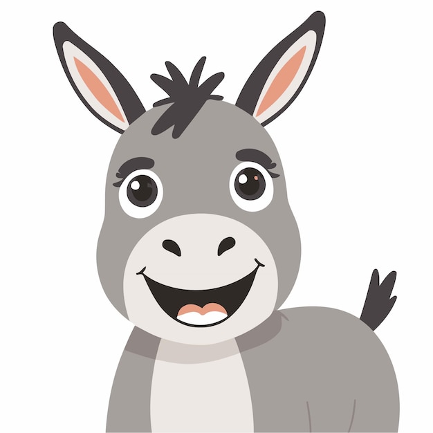 Vector cute donkey for kids books vector illustration