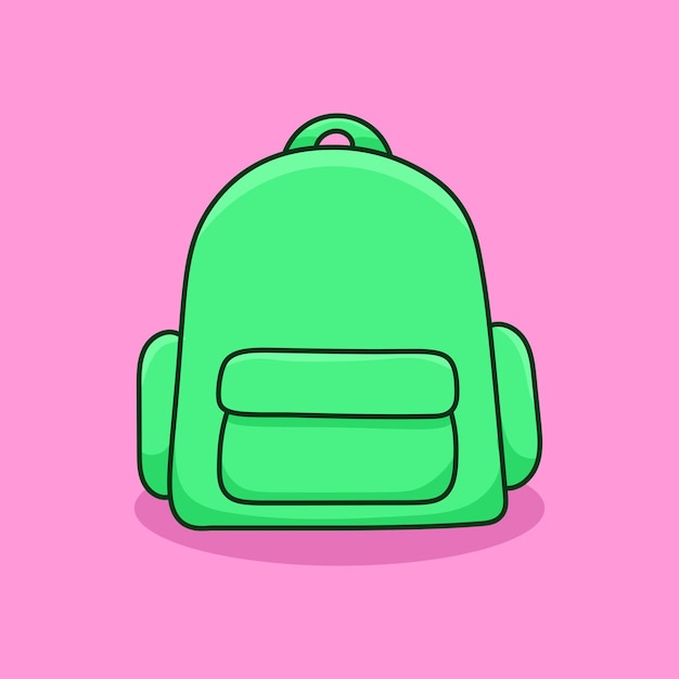 Cute Doodle Green Bag Cartoon