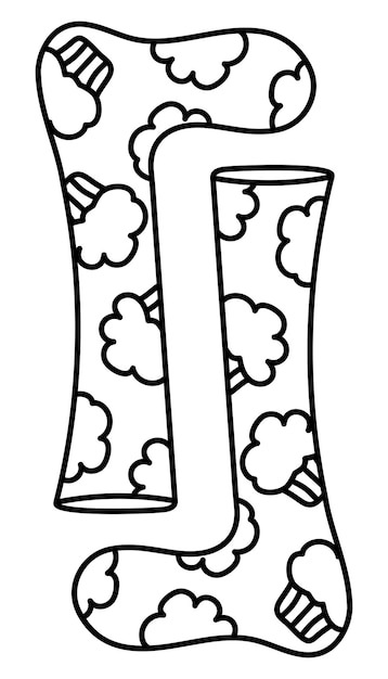 Cute doodle pair of socks2 from the collection of girly stickers Cartoon white and black vector illustration