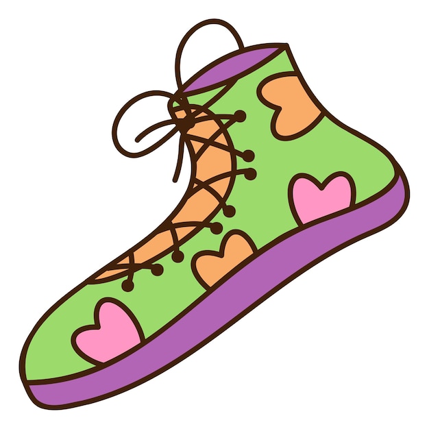 Cute doodle sneaker2 from the collection of girly stickers Cartoon vector color illustration