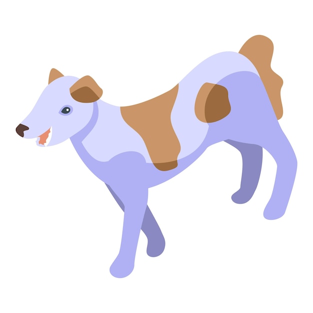 Cute dotted dog icon isometric vector Spa bath Wash puppy