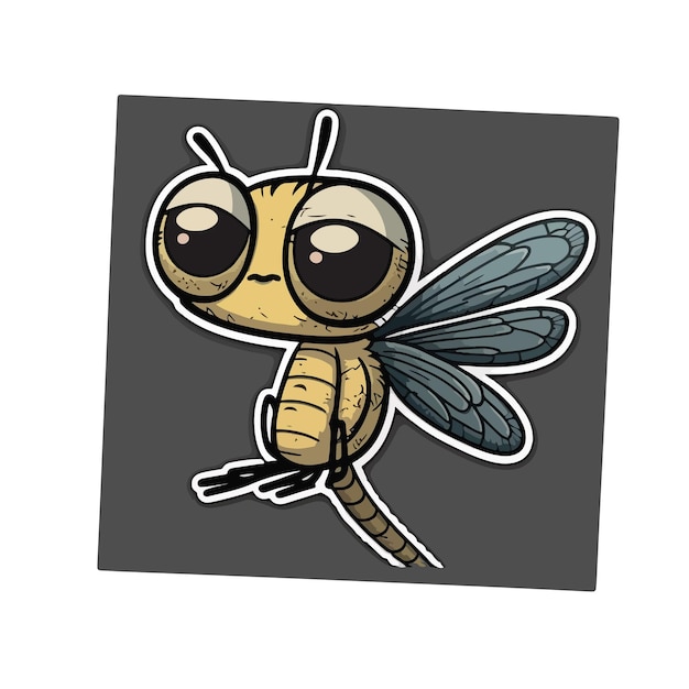 Cute dragonfly cartoon style