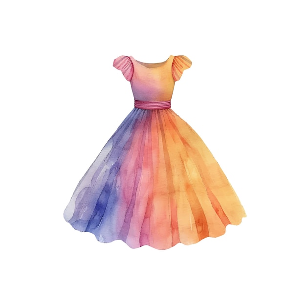 cute dress vector illustration in watercolour style