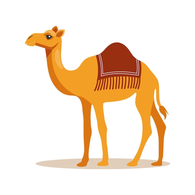 Cute dromedary camel on a white background Childrens illustration of an animal Vector