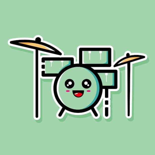 Vector cute drum cartoon desig