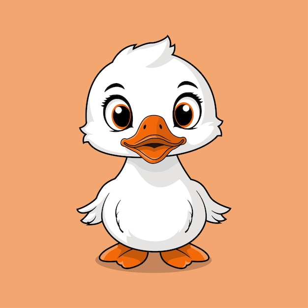 Cute duck cartoon style