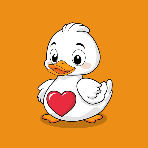 Cute duck cartoon style