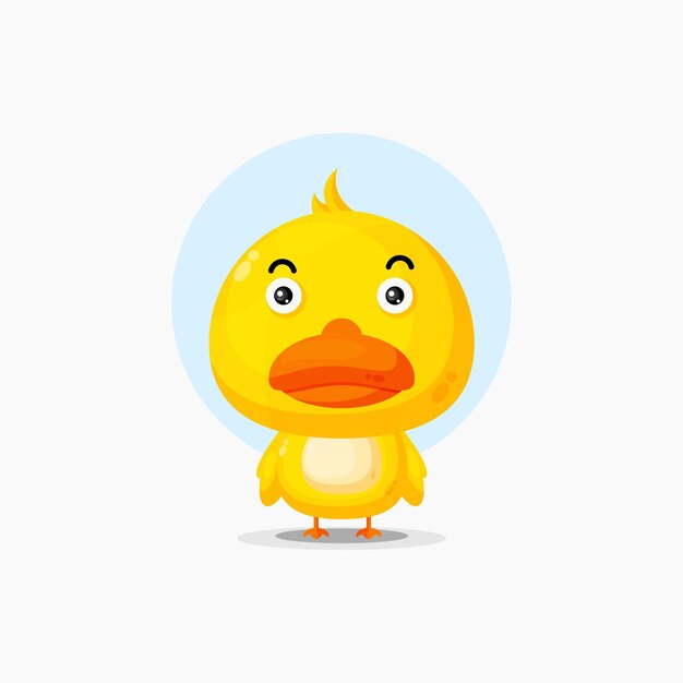 Vector cute duck character illustration icon