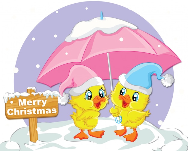 Cute Duck Merry Christmas